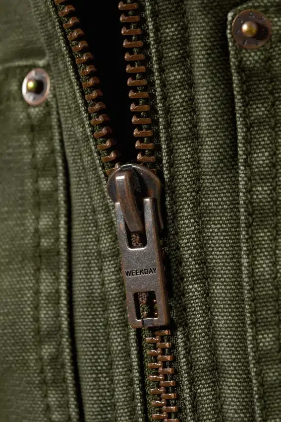 Relaxed Washed Utility Jacket – Dark Khaki Green Relaxed Washed Utility Jacket – Dark Khaki Green