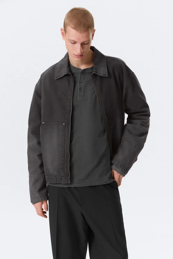 Relaxed Washed Utility Jacket – Washed Black Relaxed Washed Utility Jacket – Washed Black