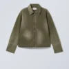 Relaxed Washed Utility Jacket – Washed Khaki Green Relaxed Washed Utility Jacket – Washed Khaki Green
