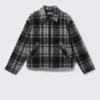 Relaxed Wool-Blend Zip Jacket – Black Check Relaxed Wool-Blend Zip Jacket – Black Check