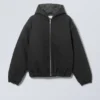 Remy Hooded Bomber Jacket – Black