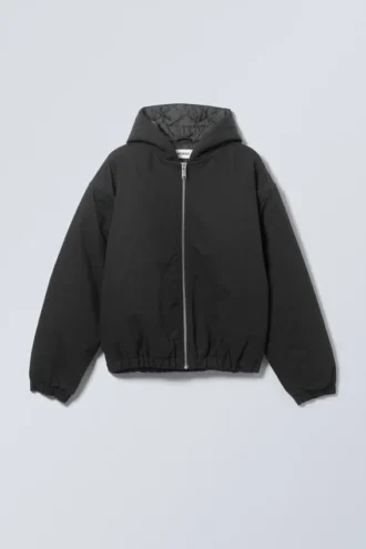 Remy Hooded Bomber Jacket – Black