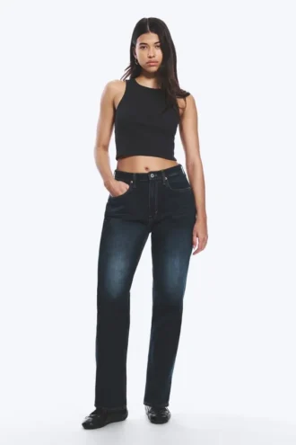 Resolute Curve High Waisted Regular Straight Jeans – Angel Blue – Dark Blue Resolute Curve High Waisted Regular Straight Jeans – Angel Blue – Dark Blue