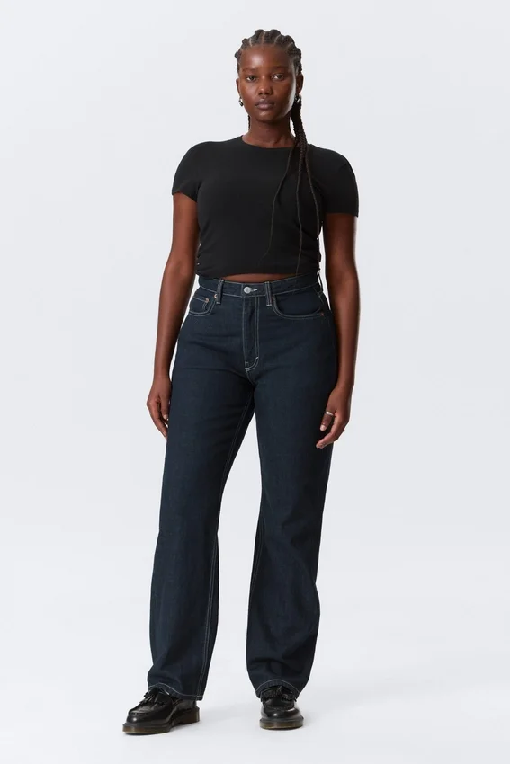 Resolute Curve High Waisted Regular Straight Jeans – Blue Rinse – Dark Blue Resolute Curve High Waisted Regular Straight Jeans – Blue Rinse – Dark Blue