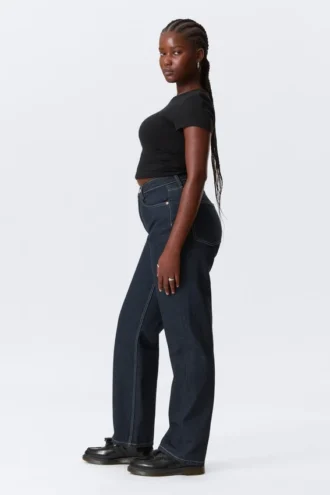 Resolute Curve High Waisted Regular Straight Jeans – Blue Rinse – Dark Blue Resolute Curve High Waisted Regular Straight Jeans – Blue Rinse – Dark Blue