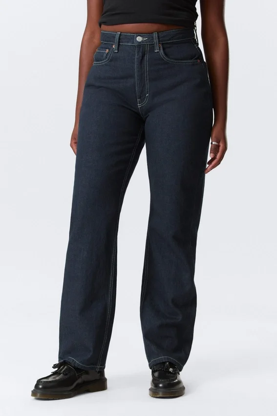 Resolute Curve High Waisted Regular Straight Jeans – Blue Rinse – Dark Blue Resolute Curve High Waisted Regular Straight Jeans – Blue Rinse – Dark Blue