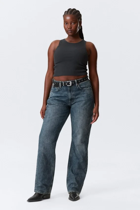 Resolute Curve High Waisted Regular Straight Jeans – Second Blue – Medium Blue Resolute Curve High Waisted Regular Straight Jeans – Second Blue – Medium Blue