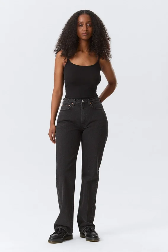 Resolute Curve High Waisted Regular Straight Jeans – Tuned Black – Black Resolute Curve High Waisted Regular Straight Jeans – Tuned Black – Black