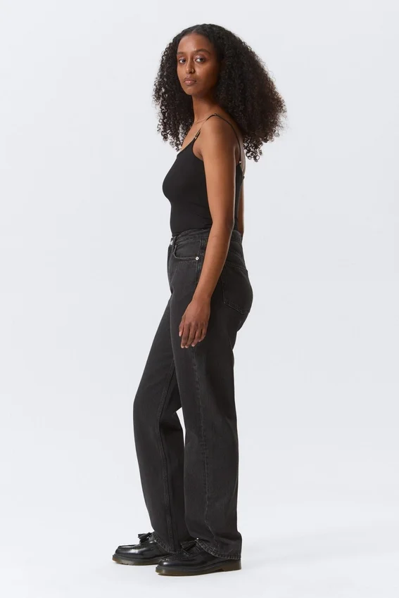 Resolute Curve High Waisted Regular Straight Jeans – Tuned Black – Black Resolute Curve High Waisted Regular Straight Jeans – Tuned Black – Black