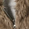 Reversible Faux Fur Zip Hoodie – Grey Melange & Brown Reversible Faux Fur Zip Hoodie – Grey Melange & Brown