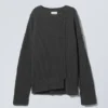 Rey Oversize Asymmetric Sweater – Dark Grey Rey Oversize Asymmetric Sweater – Dark Grey