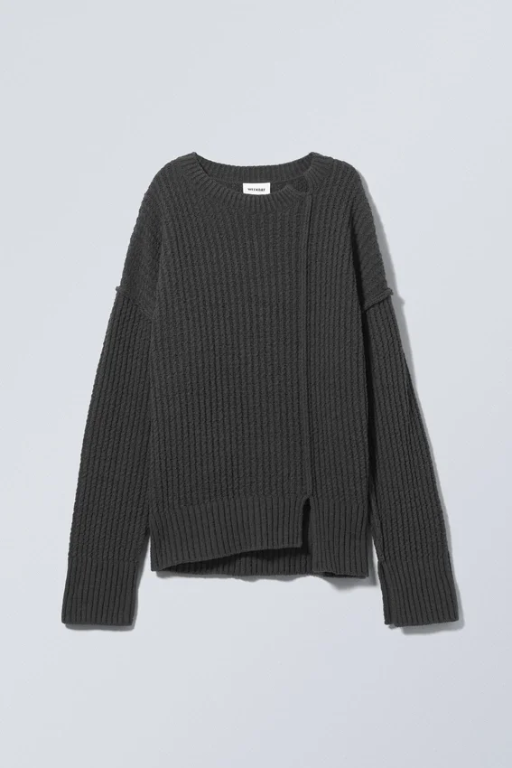 Rey Oversize Asymmetric Sweater – Dark Grey Rey Oversize Asymmetric Sweater – Dark Grey