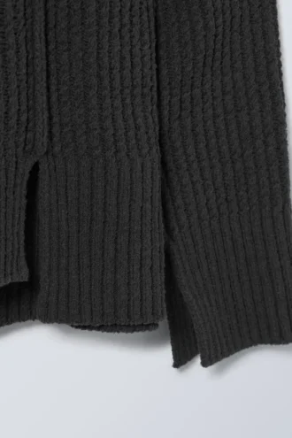 Rey Oversize Asymmetric Sweater – Dark Grey