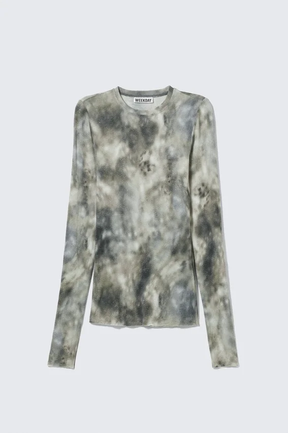 Rhinestone Long-Sleeve Shirt – Print and Rhinestone Rhinestone Long-Sleeve Shirt – Print and Rhinestone