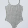 Rhinestone Scoop-Neck Swimsuit – Grey – Rhinestones Rhinestone Scoop-Neck Swimsuit – Grey – Rhinestones
