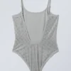 Rhinestone Scoop-Neck Swimsuit – Grey – Rhinestones Rhinestone Scoop-Neck Swimsuit – Grey – Rhinestones