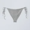 Rhinestone Tie Bikini Bottoms – Grey – Rhinestones Rhinestone Tie Bikini Bottoms – Grey – Rhinestones