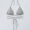Rhinestone Wrap Bikini Top – Grey – Rhinestones Rhinestone Wrap Bikini Top – Grey – Rhinestones
