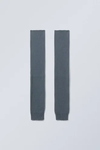 Rib Knit Leg Warmers – Dusty Blue