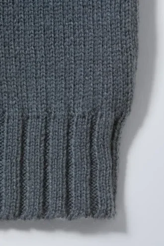Rib Knit Leg Warmers – Dusty Blue