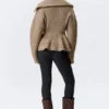Rib Knit Peplum Zip Sweater – Dusty Mole Rib Knit Peplum Zip Sweater – Dusty Mole