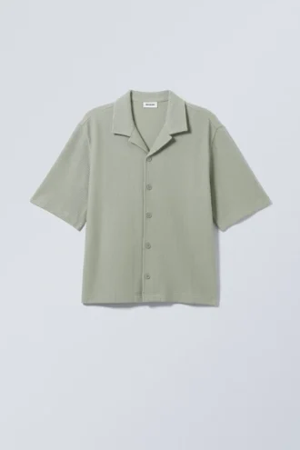 Rib Relaxed Resort Shirt – Sage Rib Relaxed Resort Shirt – Sage