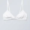 Rib Scoop Cotton Bra – White Rib Scoop Cotton Bra – White