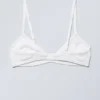 Rib Scoop Cotton Bra – White Rib Scoop Cotton Bra – White