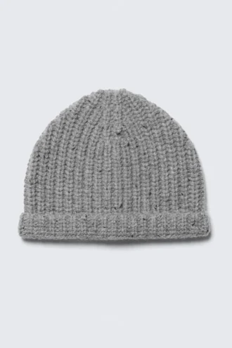 Ribbed Beanie – Grey Melange