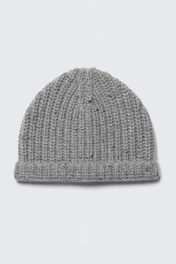 Ribbed Beanie – Grey Melange Ribbed Beanie – Grey Melange