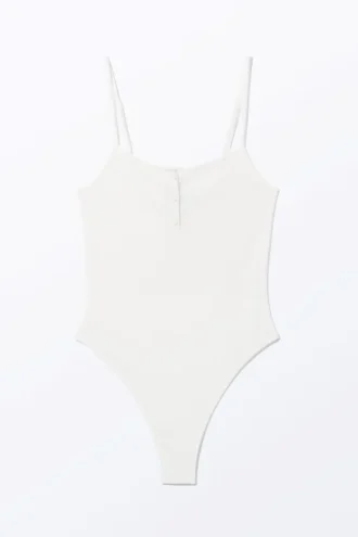 Ribbed Bodysuit – White