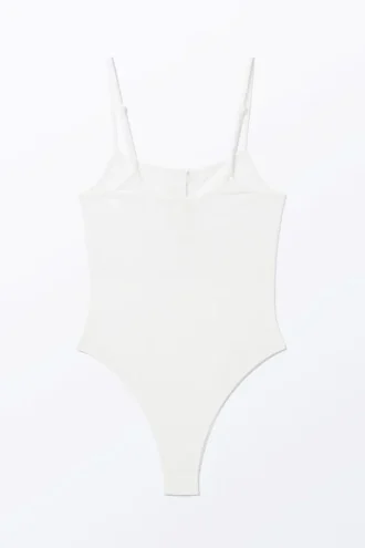 Ribbed Bodysuit – White