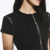 Ribbed Cross Tie T-Shirt – Black Ribbed Cross Tie T-Shirt – Black