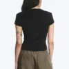 Ribbed Cross Tie T-Shirt – Black Ribbed Cross Tie T-Shirt – Black