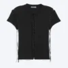 Ribbed Cross Tie T-Shirt – Black Ribbed Cross Tie T-Shirt – Black