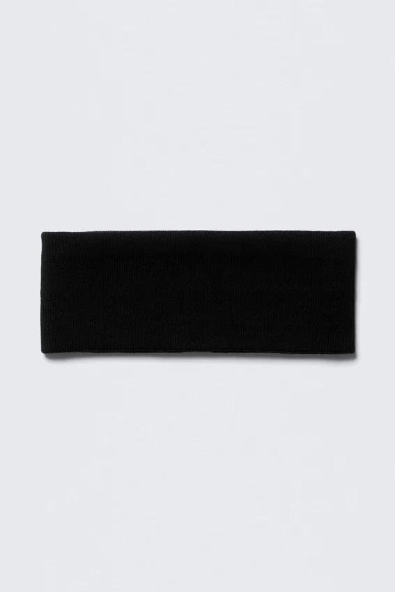 Ribbed Double-Layered Headband – Black Ribbed Double-Layered Headband – Black