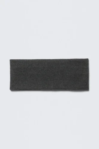 Ribbed Double-Layered Headband – Dark Grey Melange Ribbed Double-Layered Headband – Dark Grey Melange