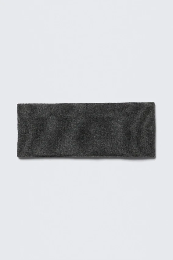 Ribbed Double-Layered Headband – Dark Grey Melange Ribbed Double-Layered Headband – Dark Grey Melange