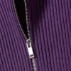 Ribbed Fitted Zip Cardigan – Dark Purple Ribbed Fitted Zip Cardigan – Dark Purple