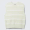 Ribbed Fluffy Vest – White Ribbed Fluffy Vest – White