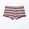 Ribbed Frilled Mini Shorts – Dark Red & Pink Stripe Ribbed Frilled Mini Shorts – Dark Red & Pink Stripe
