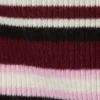 Ribbed Frilled Mini Shorts – Dark Red & Pink Stripe Ribbed Frilled Mini Shorts – Dark Red & Pink Stripe