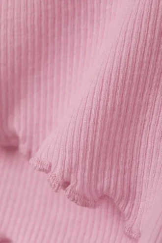 Ribbed Frilled Mini Shorts – Pink