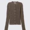 Ribbed Knitted Slim Fit Cardigan – Dark Mole Ribbed Knitted Slim Fit Cardigan – Dark Mole