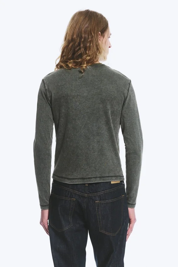 Ribbed Long-Sleeve Top – Dark Green Ribbed Long-Sleeve Top – Dark Green