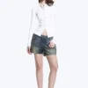 Ribbed Long-Sleeved Cardigan – White Ribbed Long-Sleeved Cardigan – White