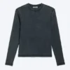 Ribbed Long-Sleeved T-Shirt – Dark Blue Ribbed Long-Sleeved T-Shirt – Dark Blue