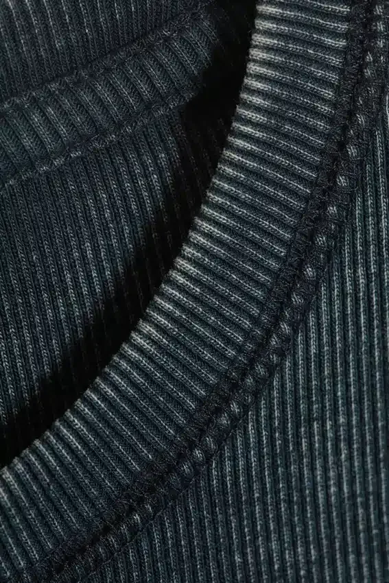 Ribbed Long-Sleeved T-Shirt – Dark Blue Ribbed Long-Sleeved T-Shirt – Dark Blue