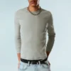 Ribbed Long-Sleeved T-Shirt – Grey Ribbed Long-Sleeved T-Shirt – Grey