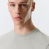 Ribbed Long-Sleeved T-Shirt – Grey Ribbed Long-Sleeved T-Shirt – Grey